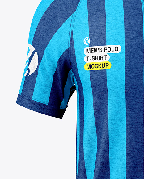 Men's Heather Raglan Polo Shirt Mockup - Front View