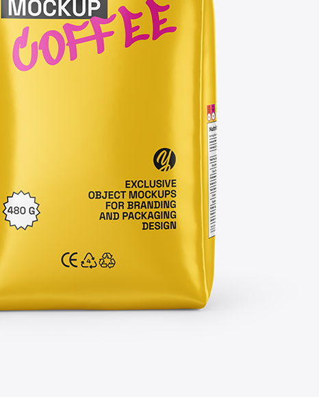 Glossy Coffee Bag Mockup