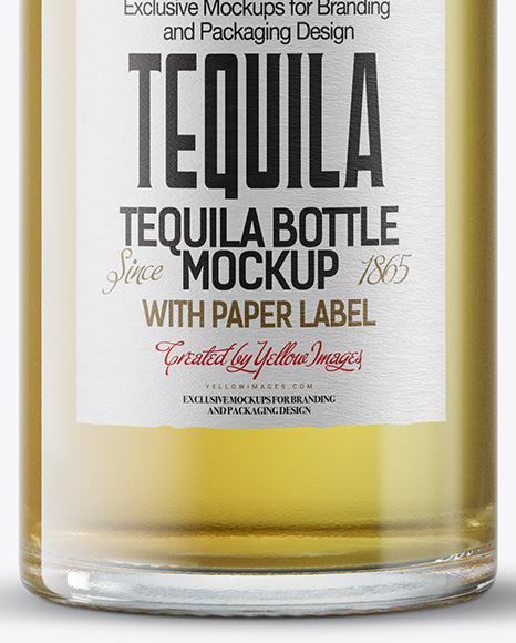 Golden Tequila Bottle Mockup