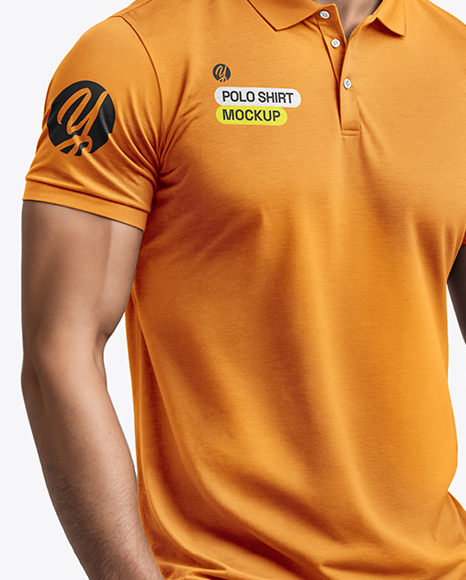 A Man Wearing a Polo Shirt and Pants Mockup