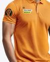 A Man Wearing a Polo Shirt and Pants Mockup