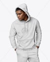 Black Man Wearing a Hoodie and Pants Mockup