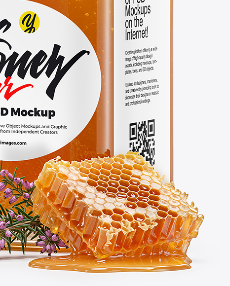Clear Glass Jar with Heather Honey Mockup