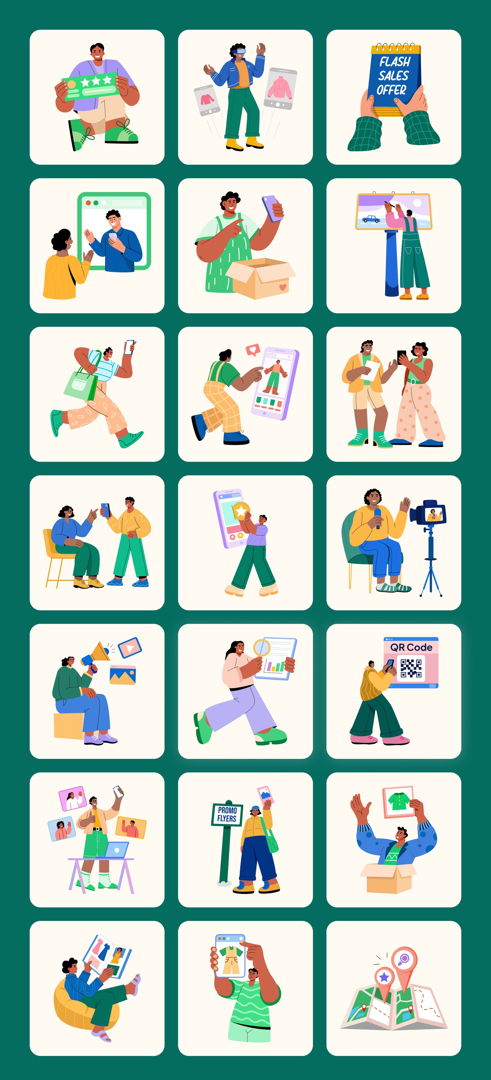 Advertising Illustration Art Set
