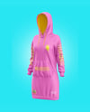 Women Cotton Hoodie Dress Mockup - Half Side View