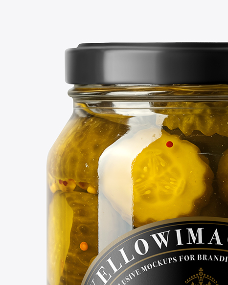 Jar with Bread & Butter Crinkle Cut Pickles Mockup