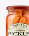 Glass Jar with Pickled Carrots Mockup