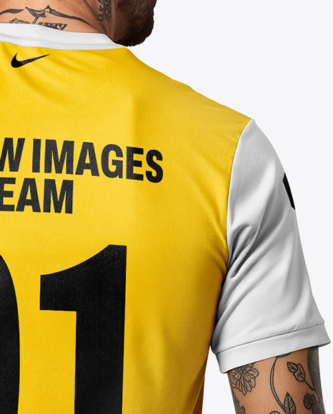 Soccer Player Wearing Jersey and Shorts Mockup