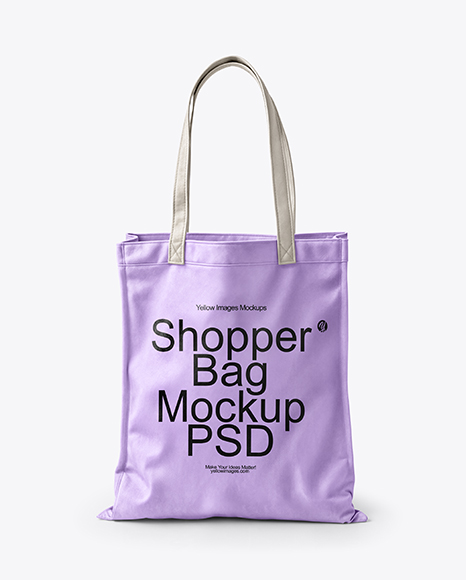 Shopper Bag Mockup - Canvas+Bag+Mockup+In+Apparel+Mockups+On+Yellow+Images+Object+Mockups