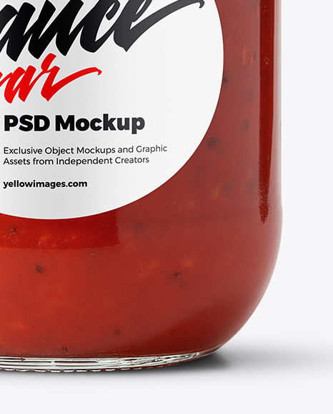 Glass Jar Filled Pizza Sauce Mockup
