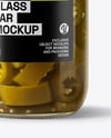 Glass Jar with Pickled Jalapenos Mockup