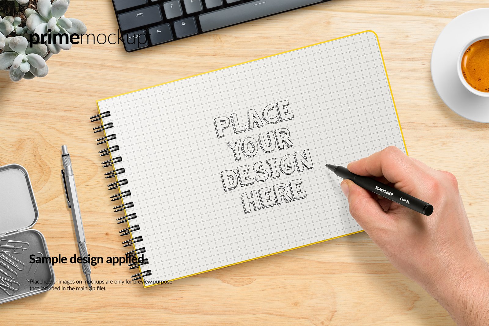 Spiral bound notebook mockup