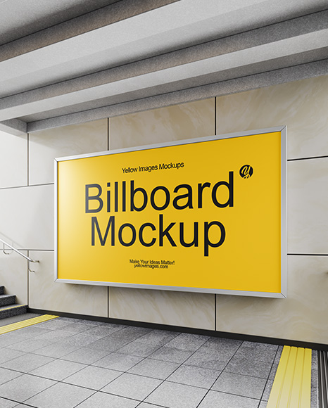 Billboard in the Underground Passage Mockup - Billboard mockup
