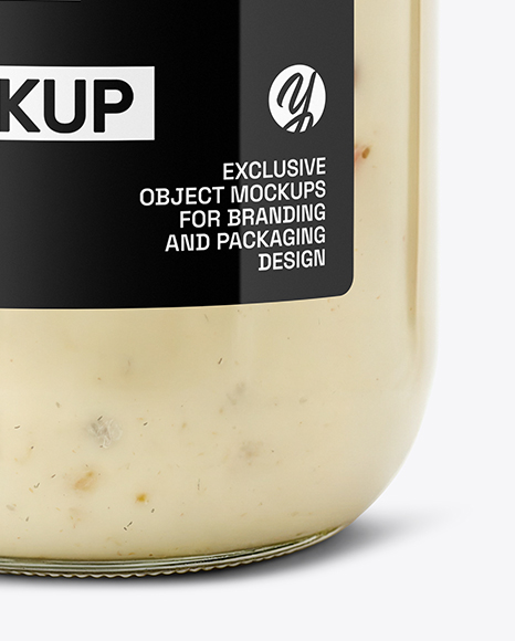 Clear Glass Jar with Clam Chowder Mockup