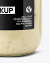 Clear Glass Jar with Clam Chowder Mockup