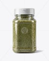 Square Plastic Jar with Dill Weed Spice Mockup