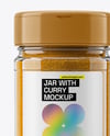 Clear Glass Jar with Curry Powder Mockup