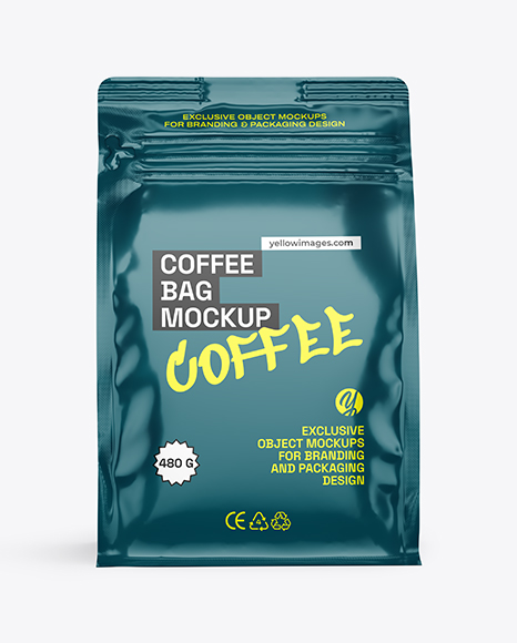 Glossy Coffee Bag Mockup