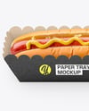 Kraft Paper Tray with Hot Dog Mockup