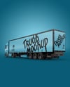 Semi Trailer Truck Mockup - Back Half Side View