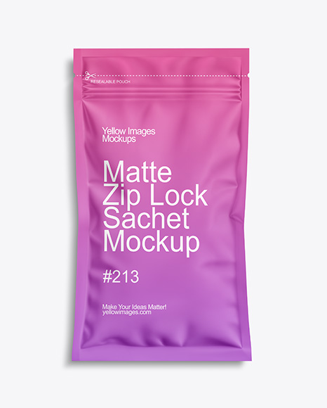 Matte Sachet with Zip Lock Mockup