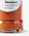 Clear Glass Spice Jar with Sweet Paprika Mockup