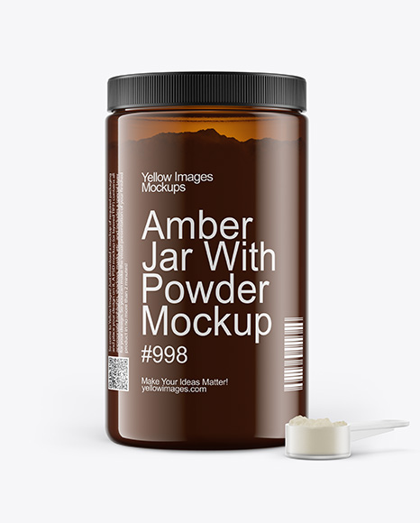 Amber Jar With Powder Mockup