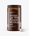 Amber Jar With Powder Mockup