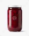 Glass Jar with Pickled Beets Mockup