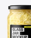 Clear Glass Jar with Sauerkraut Mockup