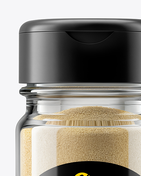 Clear Glass Jar with Onion Powder Mockup