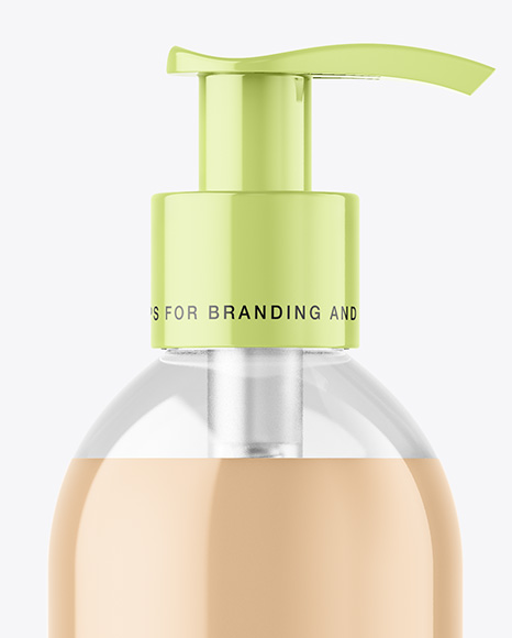 Clear Cosmetic Bottle with Pump Mockup