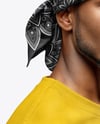 Black Man Wearing a Headband and Sweatshirt Mockup