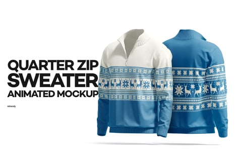 Quarter Zip Sweater Animated Mockup - Apparel Mockups