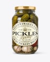 Glass Jar Filled Pickles and Pickled Tomatoes Mockup