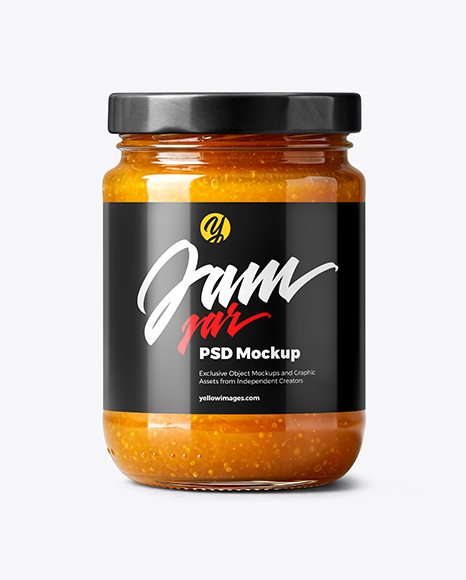 Glass Jar with Apricot Jam Mockup - Mockup shots