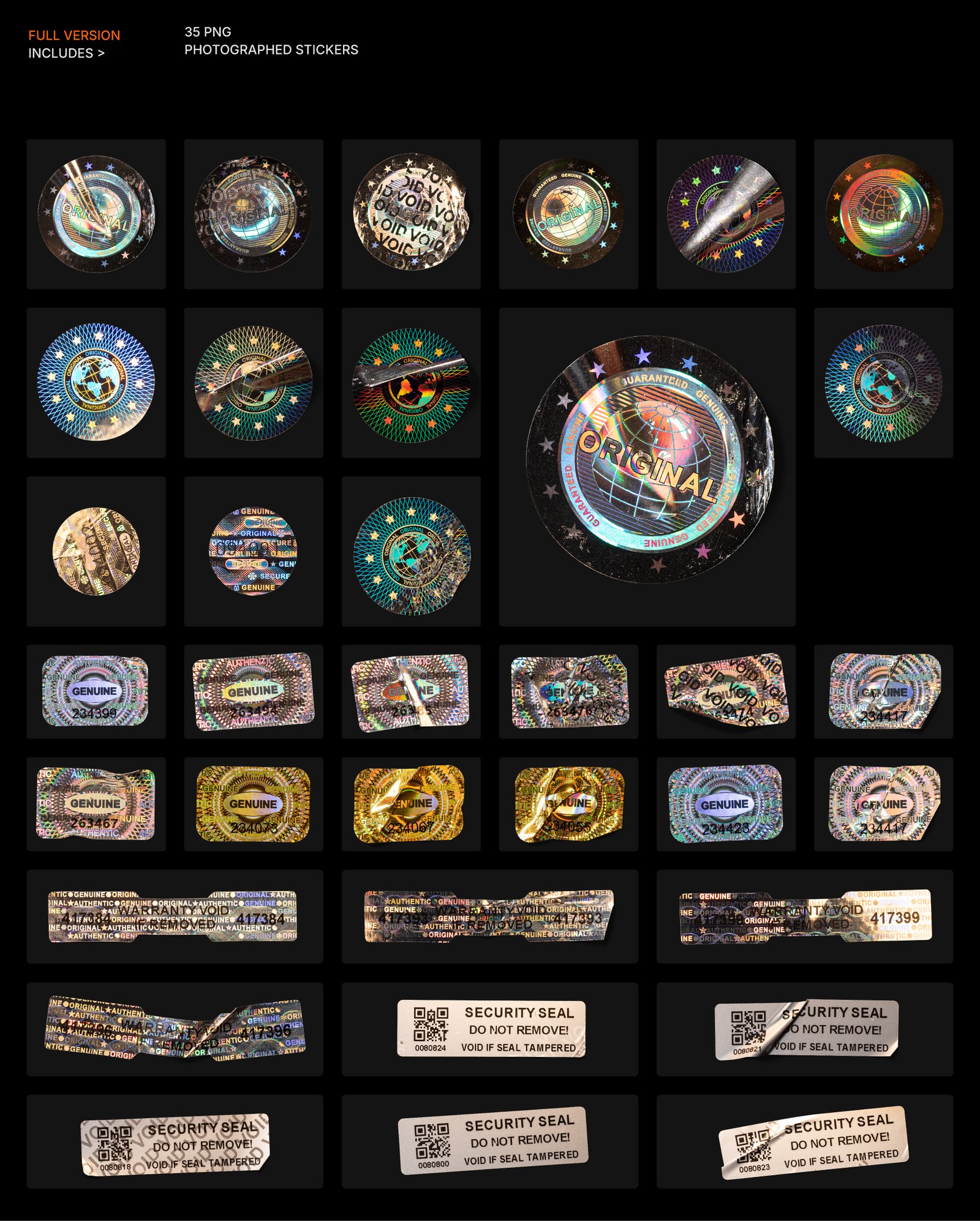 Genuine Holographic Stickers