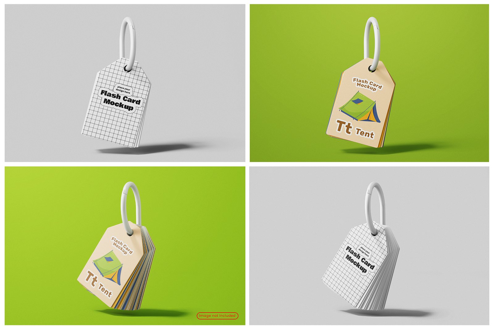 Educational Flash Card PSD Mockup Set
