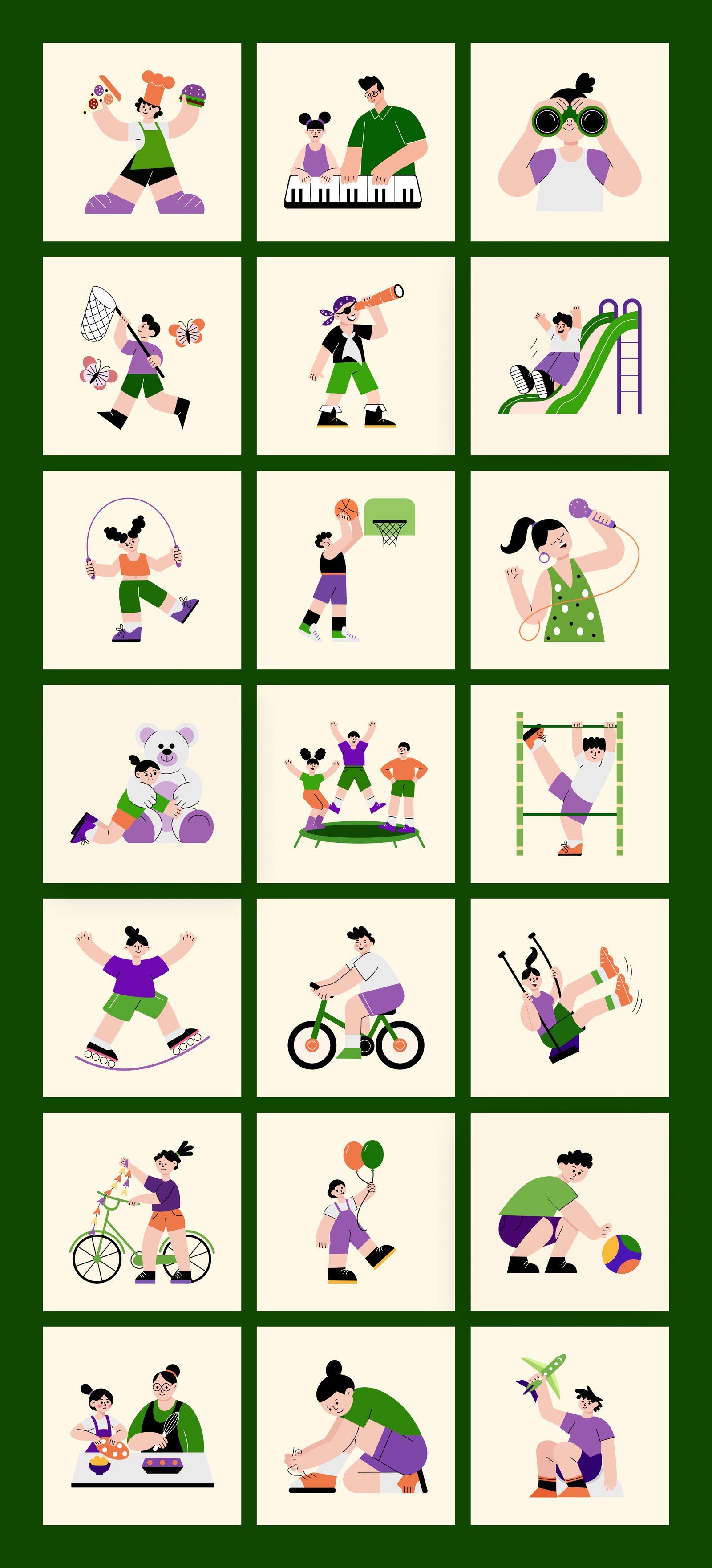 Childhood Illustration Art Set