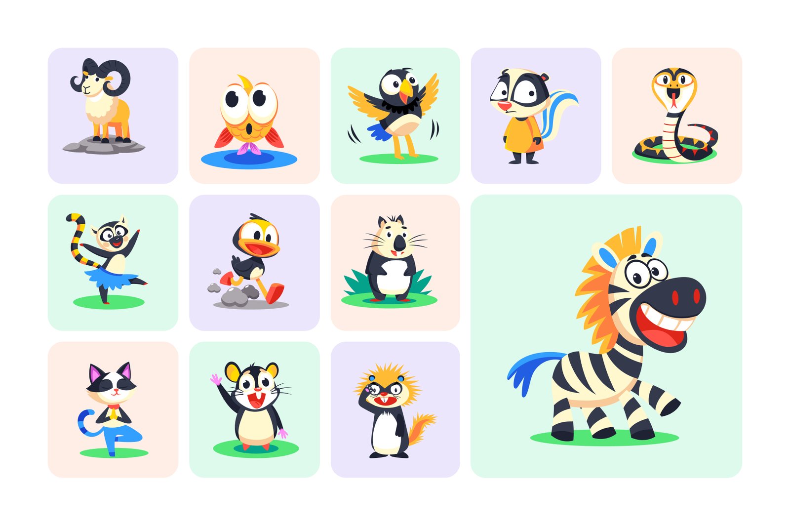 Animal Mascots Art Set