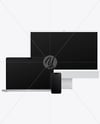 Apple IMac with Macbook and Iphone Mockup