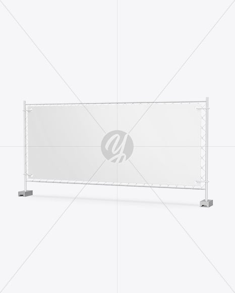 Press Wall Banner Mockup – Half Side View