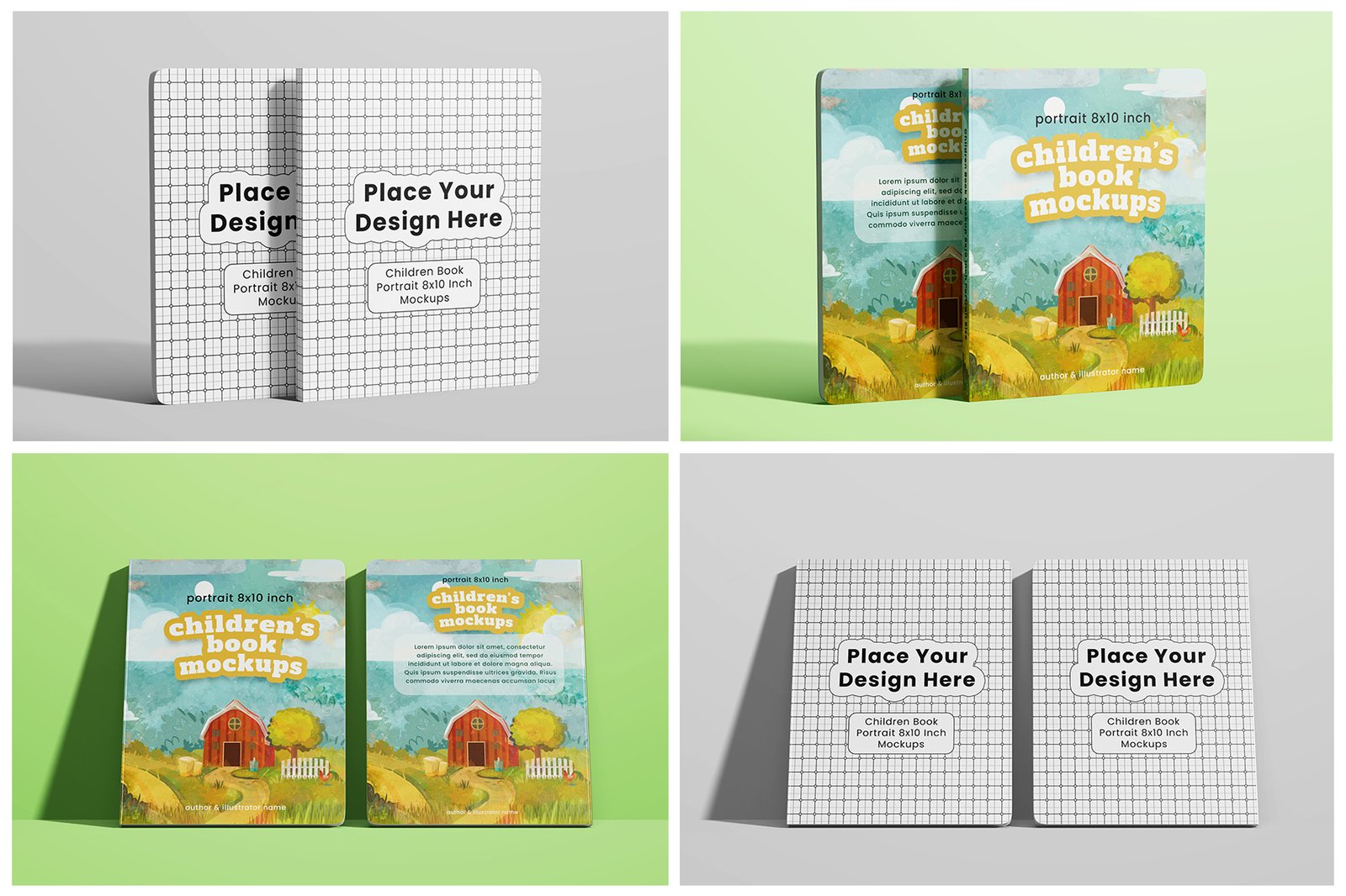 8x10 Inch Portrait - Children Book Mockup Set