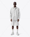 Afro-American Man Wearing Shirt and Shorts Mockup
