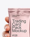 Metallic Trading Card Pack in a Hand Mockup
