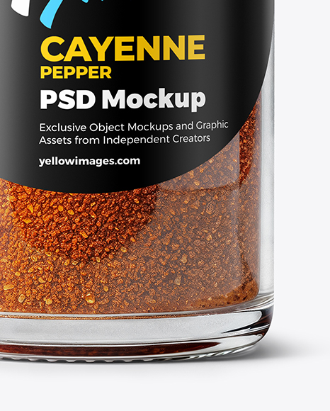 Spice Glass Jar with Cayenne Pepper Mockup