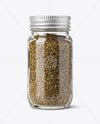 Clear Glass Jar with Za'atar Spice Mockup