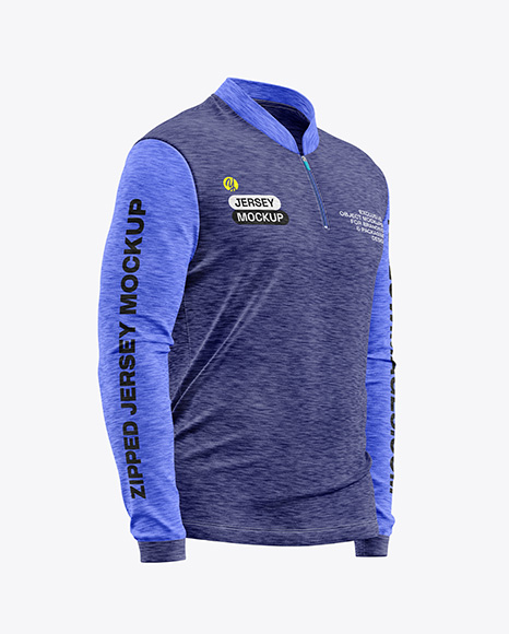 Melange Jersey Mockup - Half Side View