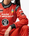 Woman Wearing Full Racing Kit Mockup