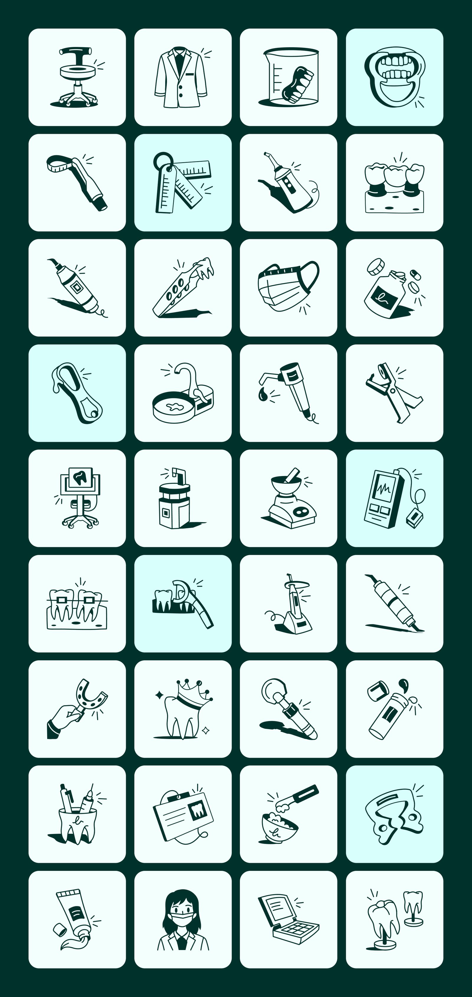 Dentist Doodle Icon Set